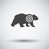 Bear silhouette with target  icon