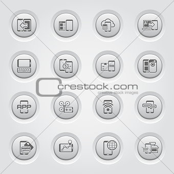 Mobile Devices and Services Icons Set