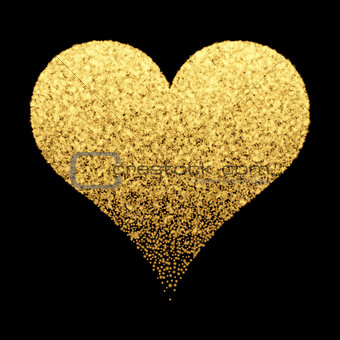 Gold sparkle heart background