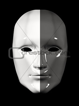 Human face mask of different colors - black and white