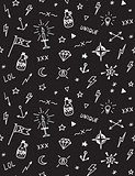 Vector pattern with old school tattoo elements. Black and white.