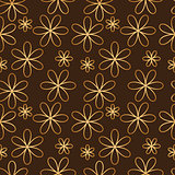 Flower seamless pattern golden color
