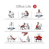 Programmers at work, office life, sketch for your design