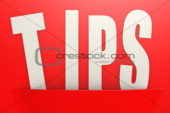 White tips word in red pocket, business concept