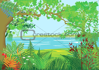 Nature landscape with trees