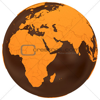 Africa on chocolate Earth