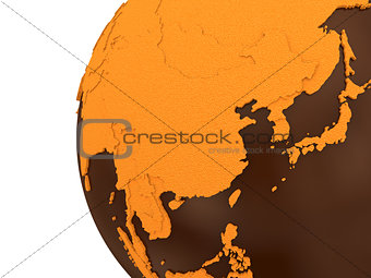 Asia on chocolate Earth