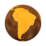 South America on chocolate Earth