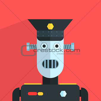 Military Officer Robot Character