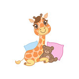 Giraffe With Teddy Bear