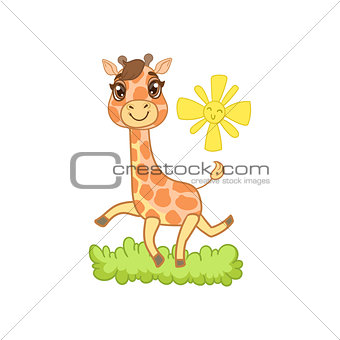 Giraffe Walking Outside