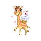 Giraffe With Cupcake