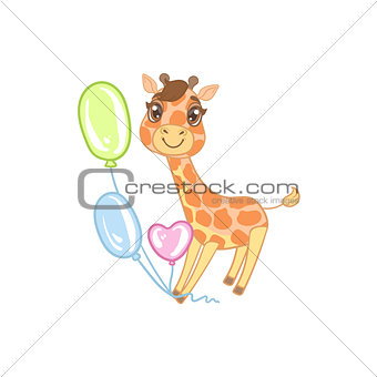 Giraffe With Balloons