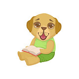 Puppy Reading A Book