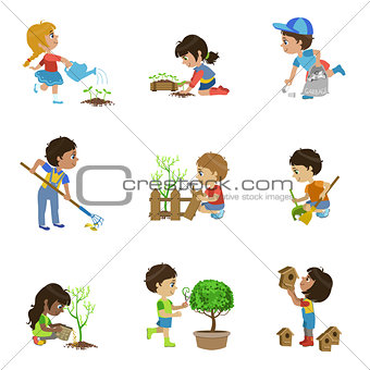 Kids Gardening Illustrations Collection