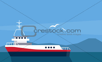 Cargo Ship At The Sea