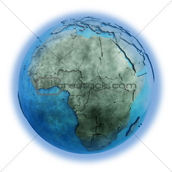 Africa on marble planet Earth