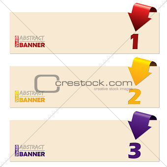 Simplistic banners with folding arrows