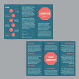 Tri-fold flyer brochure template with red dots
