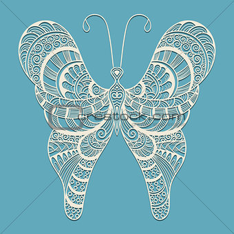 Vector Doodle Butterfly,