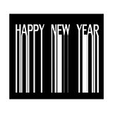 Happy new year on barcode vector illustration