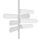 Blank white traffic road sign