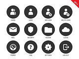 Internet account icons on white background