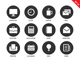 Business icons on white background