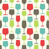 Seamless Pattern with Wine Glasses