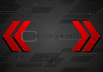 Abstract geometric corporate background with red arrows