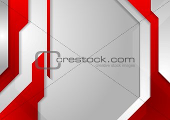 Red and grey tech geometric flyer background