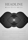 Black and grey abstract vector flyer design