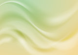 Abstract green and yellow wavy shiny vector background