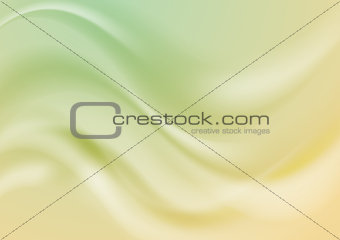 Abstract green and yellow wavy shiny vector background