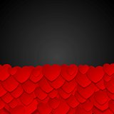 Valentine Day dark graphic design with hearts