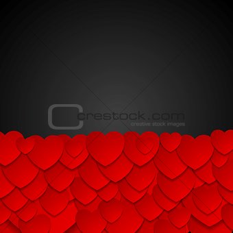 Valentine Day dark graphic design with hearts