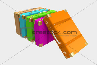 color elegant suitcases