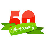 Cute Template 50 Years Anniversary Sign Vector Illustration