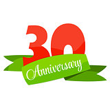 Cute Template 30 Years Anniversary Sign Vector Illustration