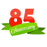 Cute Template 85 Years Anniversary Sign Vector Illustration