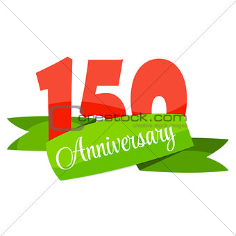 Cute Template 150 Years Anniversary Sign Vector Illustration