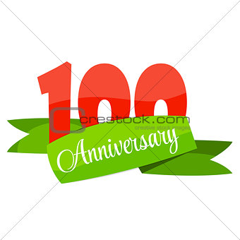 Cute Template 100 Years Anniversary Sign Vector Illustration