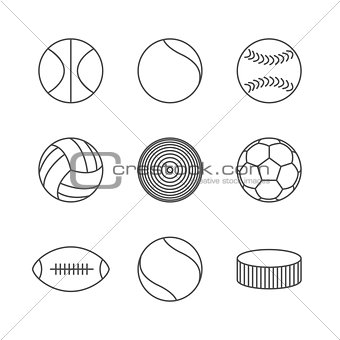 Icons balls, vector illustration.