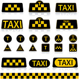 Set sign taxi , vector illustration.