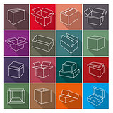 Icons box, vector illustration.