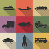 Transport icons, vector illustration.