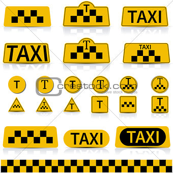 Set sign taxi , vector illustration.