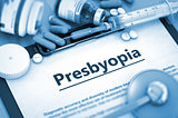 Presbyopia Diagnosis. Medical Concept.