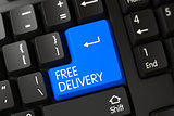 Blue Free Delivery Keypad on Keyboard.