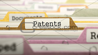 File Folder Labeled as Patents.